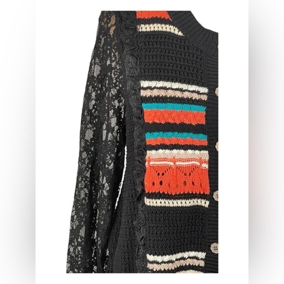 Pol Knit And Lace Multicolored Sweater NWT Medium - Picture 5 of 10